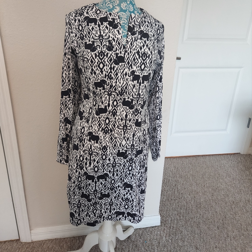 Black and White Patterned Dress